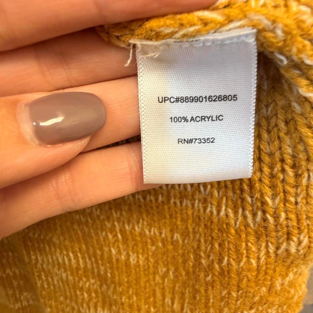 It's Our Time Cowl Neck Sweater Women Small Yellow Excellent Marled Knit Boho - Picture 4 of 4